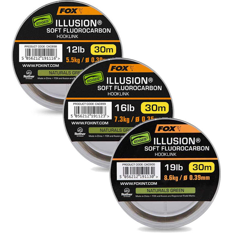 Fox Edges Illusion Fluorocarbon Hooklink 30m